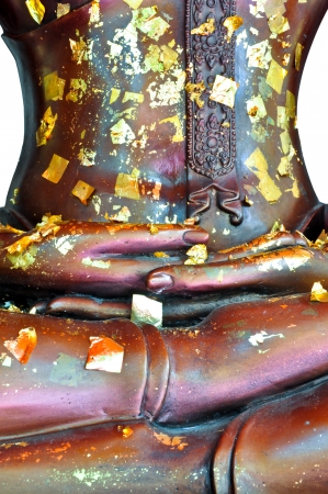 The meditating Buddha image on white backgroundの写真素材