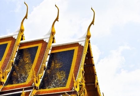 Roof of main temple in Grand palace - Bangkok, Thailandの写真素材