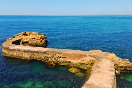 Walkway into the oceanの写真素材