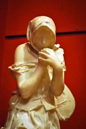 The marble sculpture of cold musicianのeditorial素材