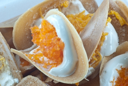 The Thai snack, Crispy Pancakeの写真素材