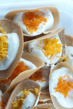 The Thai snack, Crispy Pancakeの写真素材