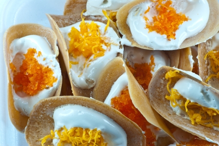 The Thai snack, Crispy Pancakeの写真素材
