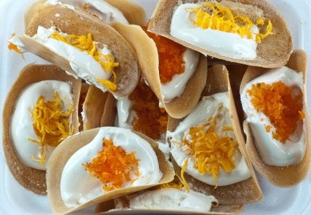 The Thai snack, Crispy Pancakeの写真素材