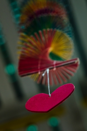 Hanging heartの写真素材