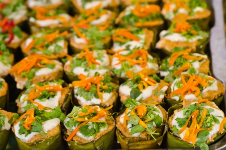 steamed fish with curry paste, Thai foodの写真素材