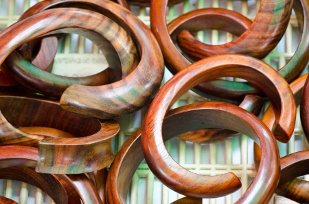 Plain wooden braceletの写真素材