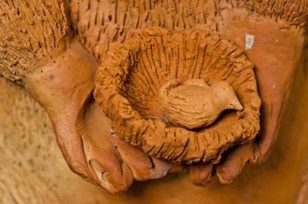 Thai traditional clay pottery in ko Kret island, thailandの写真素材