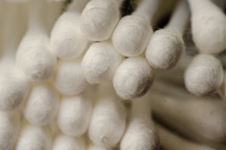 Close up of Cotton Budsの写真素材