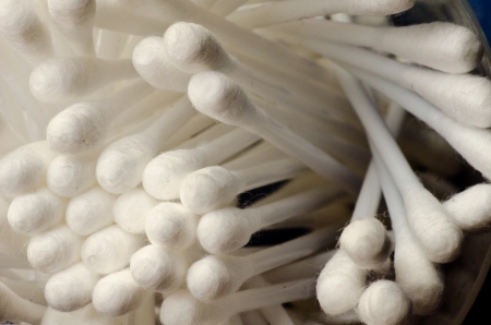 Close up of Cotton Budsの写真素材