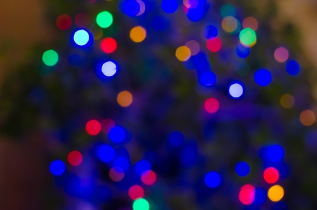 Blue and yellow light bokehの写真素材