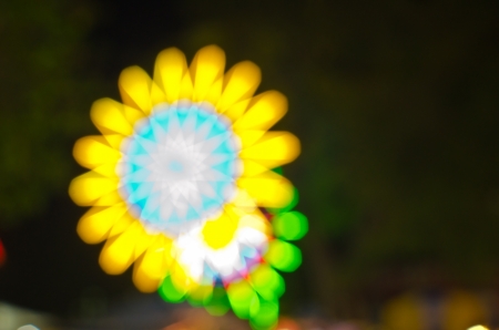 The light bokeh looked like sunflowerの写真素材