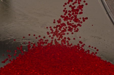 Red micro particle movingの写真素材