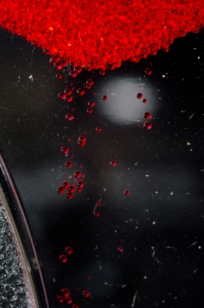 Red micro particle movingの写真素材