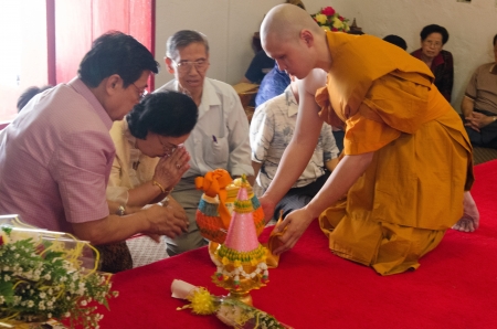 The new monks in Buddhist ordination ceremony, Lopburi, Thailandのeditorial素材