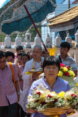 The new monks in Buddhist ordination ceremony, Lopburi, Thailandのeditorial素材