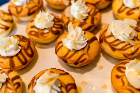 Mini marble cake on white dish close upの写真素材