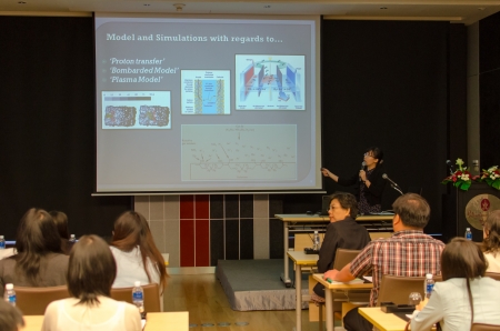 People listening to talk in a seminarのeditorial素材