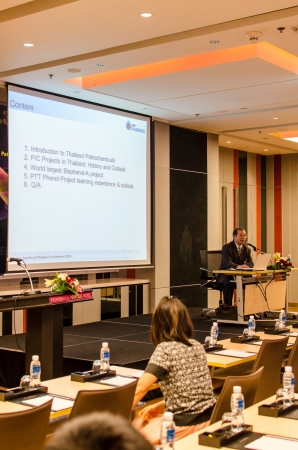 People listening to a talk in a seminarのeditorial素材