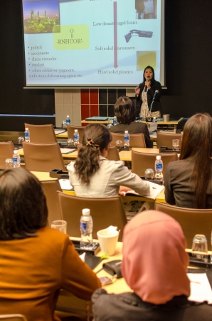 People listening to a talk in a seminarのeditorial素材