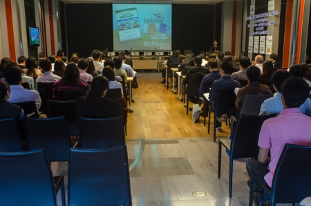 People listening to a talk in a seminarのeditorial素材