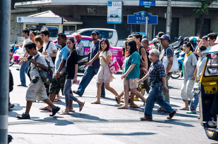 Yaowarat Road,the main street in Chinatown Thailandのeditorial素材