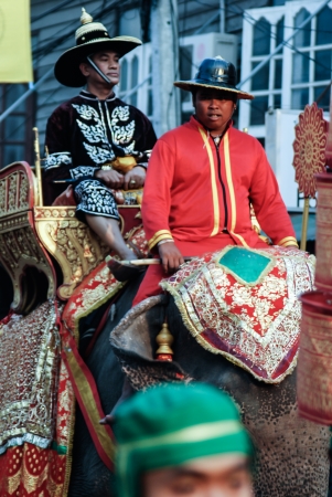 Siamese soldiers traditional show at the King Narai Reign Fair, Lopburi, Thailandのeditorial素材