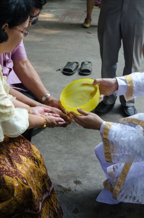The new monks in Buddhist ordination ceremony, Lopburi, Thailandのeditorial素材