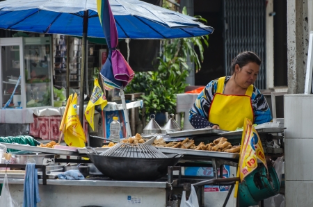 Street vendors in Bangkok, Thailandのeditorial素材