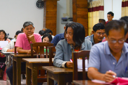 SUKHOTHAI province - MAR 5-6: Lemon basil farmer workshop, technology transfer to community March 5-6, 2015 in the northern of Thailand.のeditorial素材