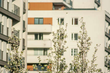April 13, 2020, Krakow, Poland The Avia estate, a complex of residential buildings in the Czy?yn district. The estate is a symbol of concreting the city. There are 28 blocks in the complex, includingのeditorial素材