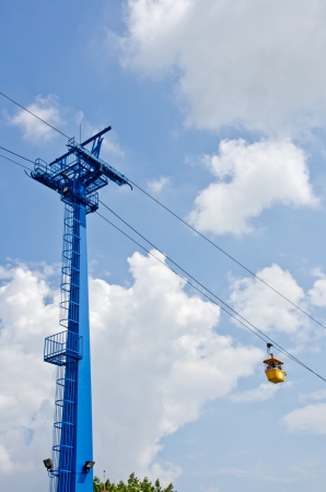 Cable Car System with blue skyの写真素材