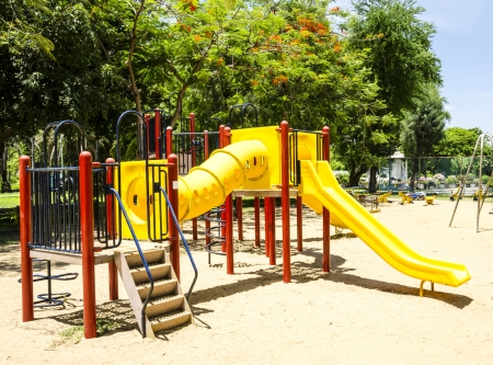 Colorful Playground in a parkの写真素材