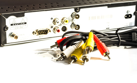 Audio video connection isolate on white background