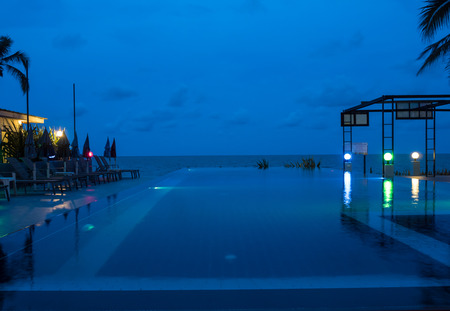 The swimming pool at night.の写真素材