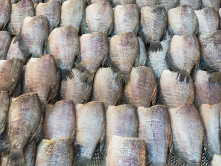 Dried salted gourami fish.