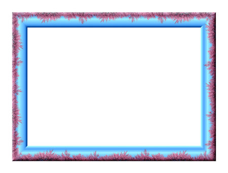 The rectangular blank embossed photo frame with a picture of plum blossoms on a blue background