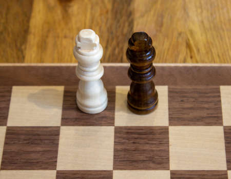 Close up of chess kings on chess boardの写真素材