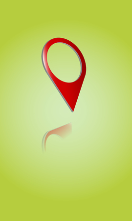3D logo, hinter, pointer, place on the mapのイラスト素材
