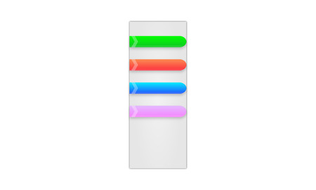Menu toolbar in pastel colors with arrows, reflection and shadowsのイラスト素材