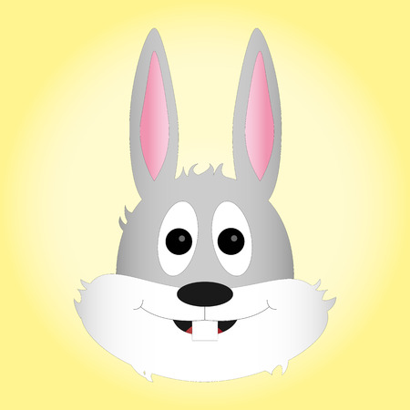 Head of easter bunny with cute expression on gradient backgroundのイラスト素材