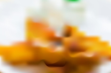 Abstract blurry, blurred vector background of potatoes, cream and plate. Soft focus background, elementのイラスト素材