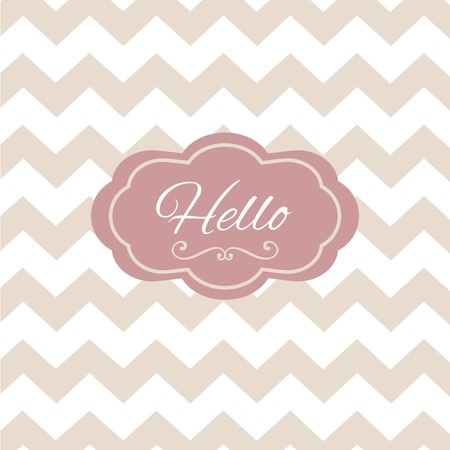 Zigzag hello sign o penwork frame card.のイラスト素材