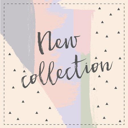 New collection hand drawn banner pastel colorのイラスト素材