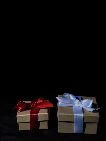 Wrapped vintage gift boxの写真素材