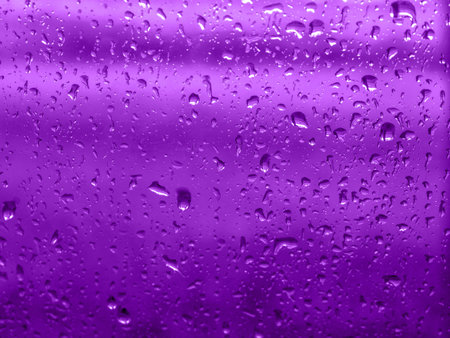 Ultra Violet background made of rain drop. Ultra Violet backdrop for your design. Trendy color concept of the year.の写真素材