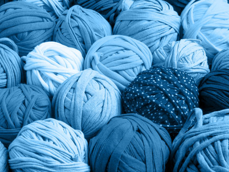 Blue t-shirt cotton yarn backround.