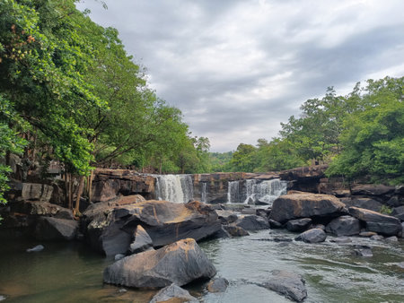 Waterfall in the forest of Thailand, Phu Soi Dao National Parkの写真素材