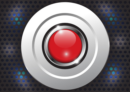 Red button with metallic borderのイラスト素材