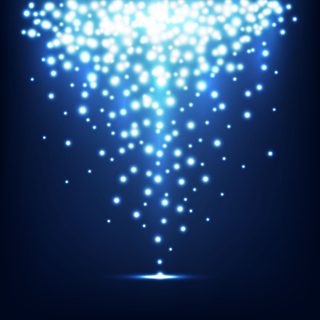 Snow and stars are falling on the backgroundのイラスト素材